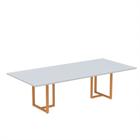 Mesa de Reunião Retangular Tubular P25 Pandin 2,0 M Cinza e Laranja