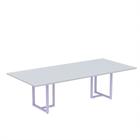 Mesa de Reunião Retangular Tubular P25 Pandin 2,0 M Cinza e Lilas