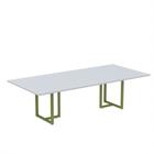 Mesa de Reunião Retangular Tubular P25 Pandin 2,0 M Cinza e Verde