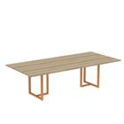 Mesa de Reunião Retangular Tubular P25 Pandin 2,0 M Noce Naturale e Laranja