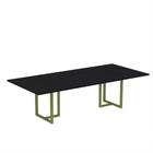 Mesa de Reunião Retangular Tubular P25 Pandin 2,0 M Preto e Verde