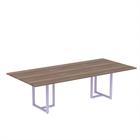 Mesa de Reunião Retangular Tubular P25 Pandin 2,0 M Walnut e Lilas