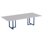 Mesa de Reunião Retangular Tubular P25 Pandin 2,6 M Cinza e Azul Del Rey