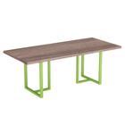 Mesa De Reunião Retangular Tubular PE 40 Pandin 2,00 M Walnut e Verde