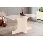 Mesa de Sala Jantar Mavi SC104 c/Tampo Madeirado Vidro Reto 160x90cm Off White - Henn