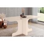 Mesa de Sala Jantar Mavi SC106 c/Tampo Madeirado Vidro Curvo 180x90cm Off White - Henn