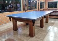 Mesa de Sinuca Oficial Vintage com Tampo de Ping Pong - 2,83x1,55 - Nelson Bilhares