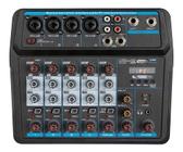 Mesa De Som Boxx U6 6 Canais Usb Com Interface Usb P10 Xlr - Novik