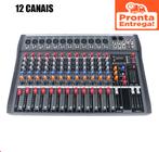 Mesa De Som Profissional 12 Canais Bluetooth Stereo Usb Mixer de Audio Mp3 Player Digital Com Efeitos MP3 48V