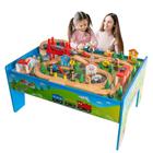 Mesa de trem FUNPENY Wooden Train Track Railway City Set Kids