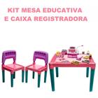 Mesa Didática Infantil Rosa P/ Crianças e Caixa Registradora