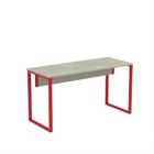 Mesa Diretora Tubular P25 Pandin 1,7 M Casablanca e Vermelho