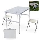 Mesa Dobravel com Banquetas em Aluminio Maleta Domo com Alca para Camping e Pesca Nautika