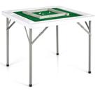 Mesa dobrável de Mahjong Goplus 35” quadrada com porta-copos e ranhuras para lascas