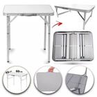 Mesa dobrável portátil vira maleta camping praia 60x45cm