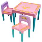 Mesa e Cadeira Infantil Educativa Rosa com Jogo de Letras - Tritec