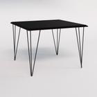 Mesa Eames Clips de Ferro Preto Tampo Quadrado Preto 90x90 - Up Home