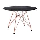 Mesa Eames Cobre Tampo Redondo de Madeira Preto 90 Cm - CASA PRIME