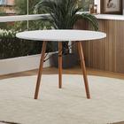 Mesa Eames Eiffel Redonda Isabella Tampo Mdf 80cm 3 Pés em Madeira Branco - Up Home