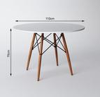 Mesa Eames Eiffel Redondo Tampo de Madeira 110cm Branco - Universal Mix