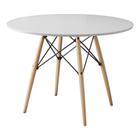 Mesa Eiffel Wood Tampo de Madeira 110 Cm Branco New Green