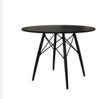 Mesa Eiffel Wood Tampo De Madeira 90 Cm Preto Pés Preto