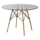 Mesa Eiffel Wood Tampo de Vidro 110cm - IRON WOOD