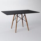 Mesa Eiffel Wood Tampo Retangular de Madeira 120 X 75 Cm Preto Asturias