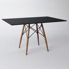 Mesa Eiffel Wood Tampo Retangular de Madeira 120x75cm Preto