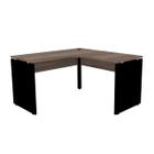 Mesa em l p/ escritório 125x125 pandin p25 - walnut/preto