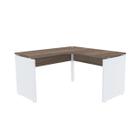 Mesa em l p/ escritório 135x135 pandin p25 - walnut/branco