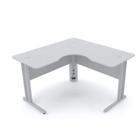 Mesa em l p/ escritório 150x150 pandin maxxi - cinza