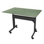 Mesa Ergonômica Regulável Tampo Único Verde Amazônia Com Rodinhas - Wp Connect