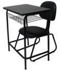 Mesa Escolar com cadeira de Escritório Linha Mesa Escolar Preto