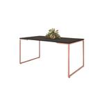 Mesa Escritório Arte no Aço Estilo Industrial Moderna Sofisticada Rústica Preto/Rose