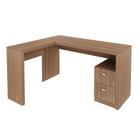 Mesa Escritório de Canto 2 Gavetas ME4129 Amêndoa - Tecno