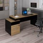 Mesa Escritório Diretor 172x65cm Tampo com 30mm com 2 Gavetas Pé Painel
