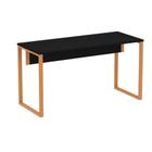 Mesa Escritório P25 TUB Pandin 150 cm (Larg) Tampo MDP Preto Pé Aço Tubular Laranja