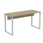 Mesa Escritório P25 TUB Pandin 150 cm (Larg) x 70 cm (Prof) Tampo MDP Noce Pé Aço Tubular Cinza