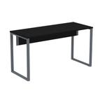 Mesa Escritório P25 TUB Pandin 150 cm (Larg) x 70 cm (Prof) Tampo MDP Preto Pé Aço Tubular Grafito