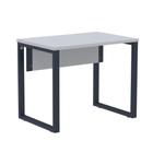 Mesa Escritório P25 TUB Pandin 90 cm (Larg) Tampo MDP Cinza Pé Aço Tubular Azul Del Rey