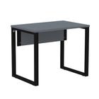 Mesa Escritório P25 TUB Pandin 90 cm (Larg) Tampo MDP Grafito Pé Aço Tubular Preto