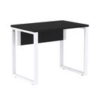 Mesa Escritório P25 TUB Pandin 90 cm (Larg) Tampo MDP Preto Pé Aço Tubular Branco