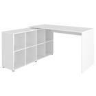 Mesa Escrivaninha em L 140x130cm 8 Nichos Eron A06 Branco - Mpozenato