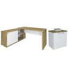 Mesa Escrivaninha Em L Sharp E Balcão 70cm 2 Portas Tok A06 Olmo/branco - Mpozenato