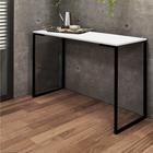 Mesa Escrivaninha Escritório Aparador e Home Office Stan Industrial Ferro Preto Tampo MDF Branco - Ahazzo Móveis