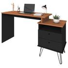 Mesa Escrivaninha Estilo Industrial Flex Lux A06 Freijó/preto - Mpozenato