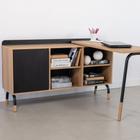 Mesa Escrivaninha Giratória 111cm Balcão 1 Gaveta 1 Porta 136cm Home Office Workflow Naturart