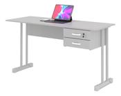 Mesa Escrivaninha Home Office 2 Gavetas pés aço Ethos 100 Cm