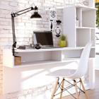 Mesa Escrivaninha Lilac 2 Prateleiras Branco Fosco - Colibri